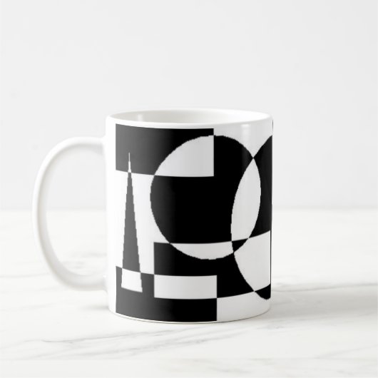 Zwart en wit koffiemok (Links)