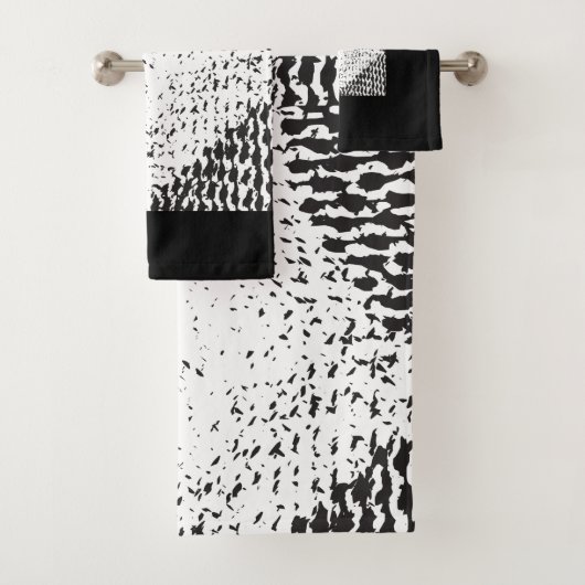 Zwart en wit, korrelig bad handdoek (Insitu)