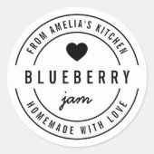 Zwart en Wit Krachtig Hart Handgemaakt met Liefde Ronde Sticker (Voorkant)