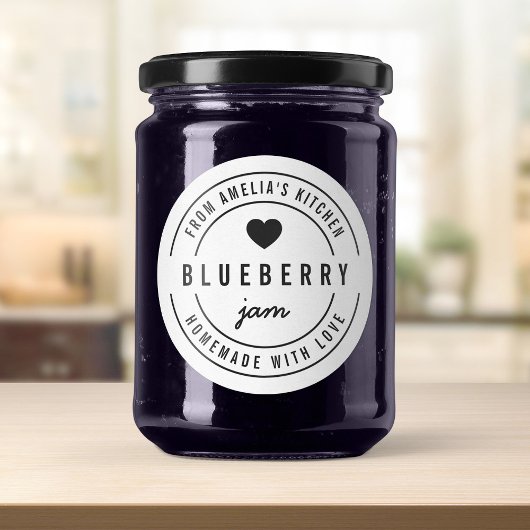 Zwart en Wit Krachtig Hart Handgemaakt met Liefde Ronde Sticker