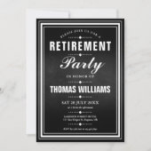 Zwart en wit krijtbord foto pensioenfeest  kaart (Voorkant)