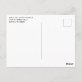 Zwart en Wit Krullerig Script Trouw Dank Je Briefkaart (Achterkant)