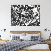 ZWART EN WIT L V - Action painting -Abstract- Canvas Afdruk (Insitu (Slaapkamer))