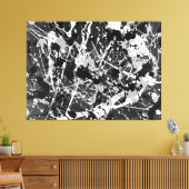 ZWART EN WIT L V - Action painting -Abstract- Canvas Afdruk (Insitu (Woonkamer))