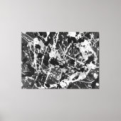 ZWART EN WIT L V - Action painting -Abstract- Canvas Afdruk (Voorkant)