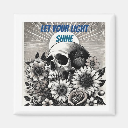 Zwart en wit Laat je licht schijnen Magneet (Voorkant)