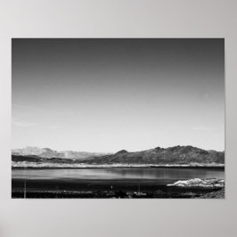 Zwart en wit Lake Mead Poster