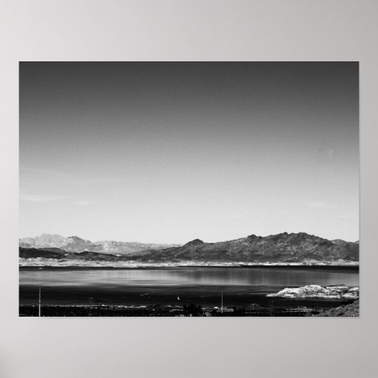 Zwart en wit Lake Mead Poster (Voorkant)
