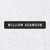 Zwart en wit lange achternaam | waterdichte kledin labels (Design 1)