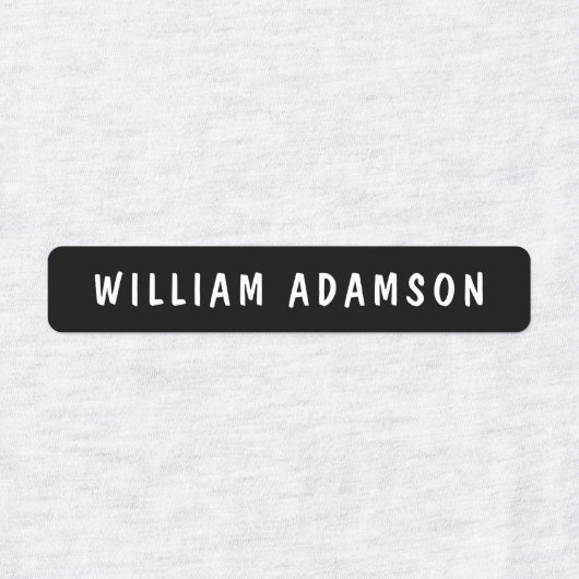Zwart en wit lange achternaam | waterdichte kledin labels (Design 1)