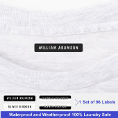 Zwart en wit lange achternaam | waterdichte kledin labels