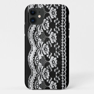 Zwart en wit leder en kant Case-Mate iPhone case