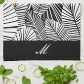 "Zwart en wit leder" keukenhanddoek (Gevouwen)