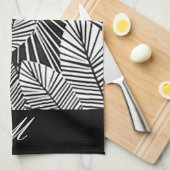 "Zwart en wit leder" keukenhanddoek (Quarter Fold)