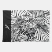 "Zwart en wit leder" keukenhanddoek (Horizontaal)