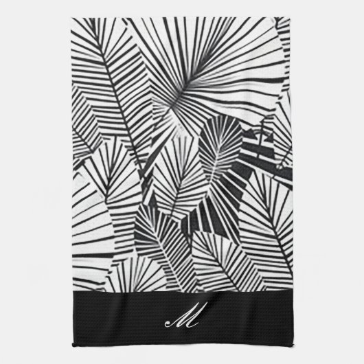 "Zwart en wit leder" keukenhanddoek (Verticaal)