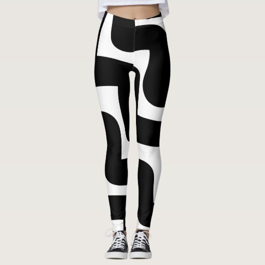 Zwart en wit leggings (Voorkant)