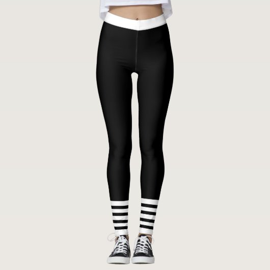 Zwart en wit leggings (Voorkant)