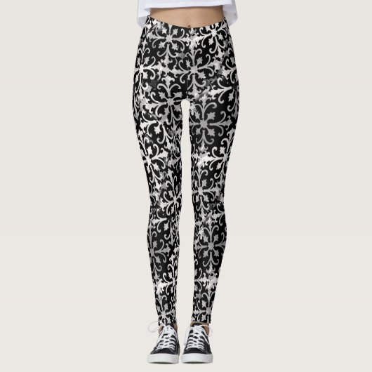 Zwart en wit leggings (Voorkant)