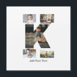 Zwart en Wit Letter K Foto Collage<br><div class="desc">Deze monogram foto collage is een persoonlijk ontwerp dat een krachtig monogram (beginletters of een letter) combineert met een verzameling foto's die artistiek zijn gerangschikt binnen of rond het monogram. Het is een stijlvolle manier om herinneringen te tonen en tegelijkertijd een unieke, elegante touch toe te voegen aan decoratie of...</div>