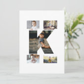 Zwart en wit Letter K foto collage Kaart (Staand voorkant)
