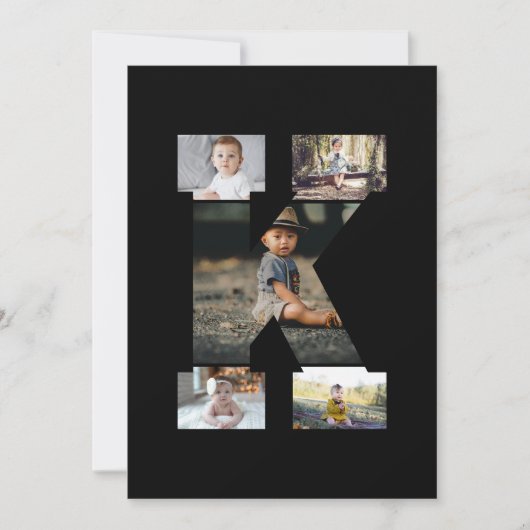 Zwart en wit Letter K foto collage Kaart (Voorkant)