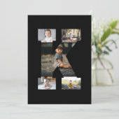 Zwart en wit Letter K foto collage Kaart (Staand voorkant)