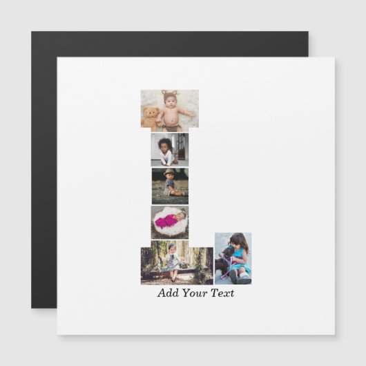 Zwart en wit Letter L foto collage (Voorkant / Achterkant)