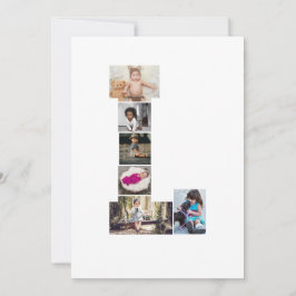 Zwart en Wit Letter L Foto Collage Feestdagenkaart