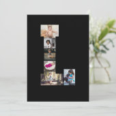 Zwart en wit Letter L Foto Collage Kaart (Staand voorkant)