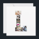 Zwart en wit Letter L Fotocollage Feestdagenkaart<br><div class="desc">Deze monogram fotocollage is een persoonlijk ontwerp dat een krachtig monogram (initiatiefletters of een letter) combineert met een verzameling foto's die artistiek binnen of rondom het monogram zijn gerangschikt. Het is een stijlvolle manier om herinneringen te tonen en tegelijkertijd een unieke, elegante touch toe te voegen aan decoratie of cadeaus....</div>
