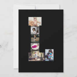 Zwart en wit Letter L Fotocollage Kaart