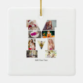 Zwart en wit Letter M foto collage Keramisch Ornament (Achterkant)