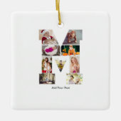 Zwart en wit Letter M foto collage Keramisch Ornament (Voorkant)