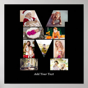 Zwart en wit letter M foto collage Poster