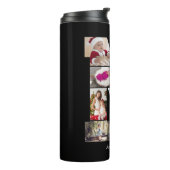Zwart en Wit Letter M Foto Collage Thermosbeker (Gedraaid links)