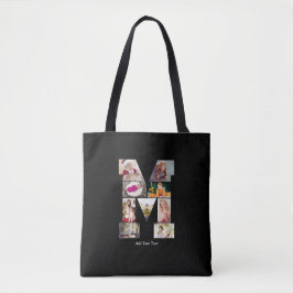 Zwart en wit Letter M foto collage Tote Bag