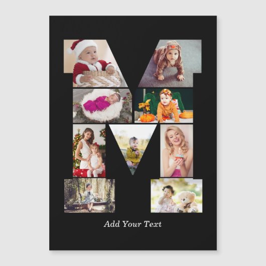 Zwart en Wit Letter M Fotocollage (Voorkant)