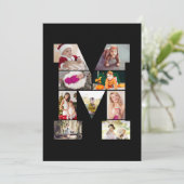 Zwart en Wit Letter M Fotocollage Kaart (Staand voorkant)