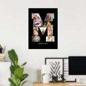 Zwart en Wit Letter M Fotocollage Poster (Thuiskantoor)