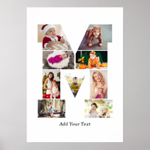 Zwart en Wit Letter M Fotosamenstelling Poster