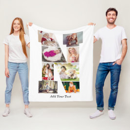 Zwart en wit Letter N foto collage Fleece Deken