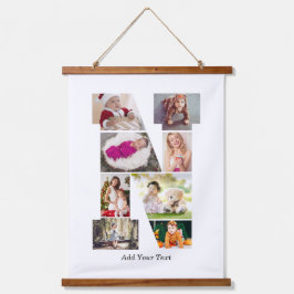 Zwart en Wit Letter N Foto Collage Hangend Wandkleed