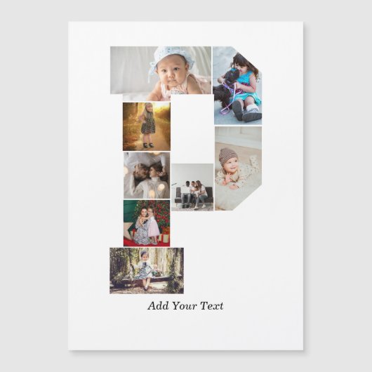 Zwart en wit Letter P foto collage (Voorkant)