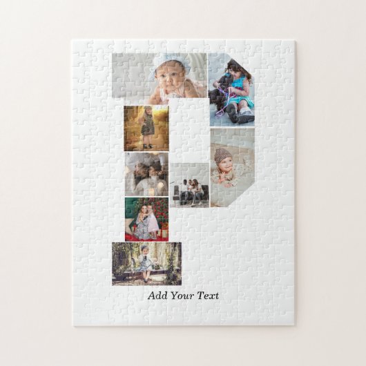 Zwart en Wit Letter P Foto Collage Legpuzzel (Verticaal)