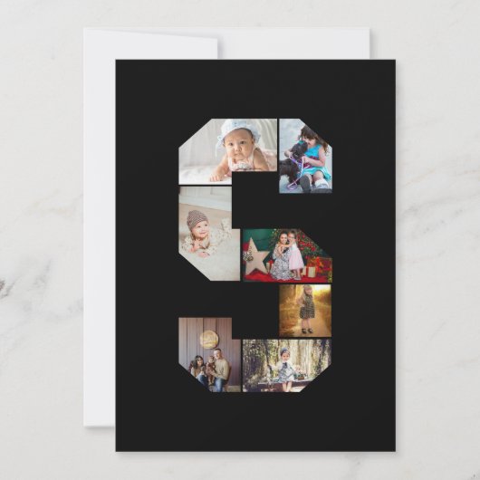 Zwart en wit Letter S foto collage Kaart (Voorkant)
