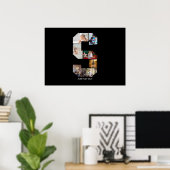 Zwart en Wit Letter S Foto Collage Poster (Thuiskantoor)