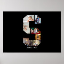 Zwart en Wit Letter S Foto Collage