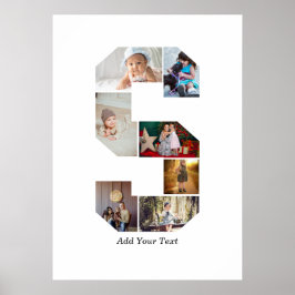 Zwart en Wit Letter S Foto Collage Poster