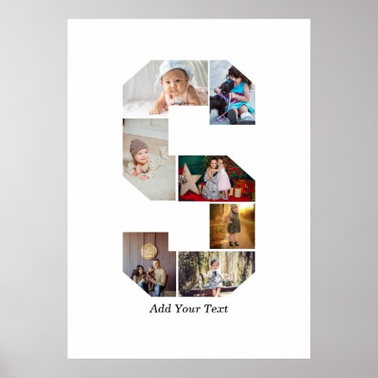Zwart en Wit Letter S Foto Collage Poster (Voorkant)